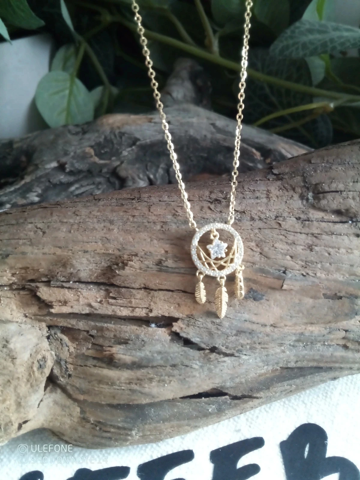Collier bohème attrape rêve plaqué or – photo 2
